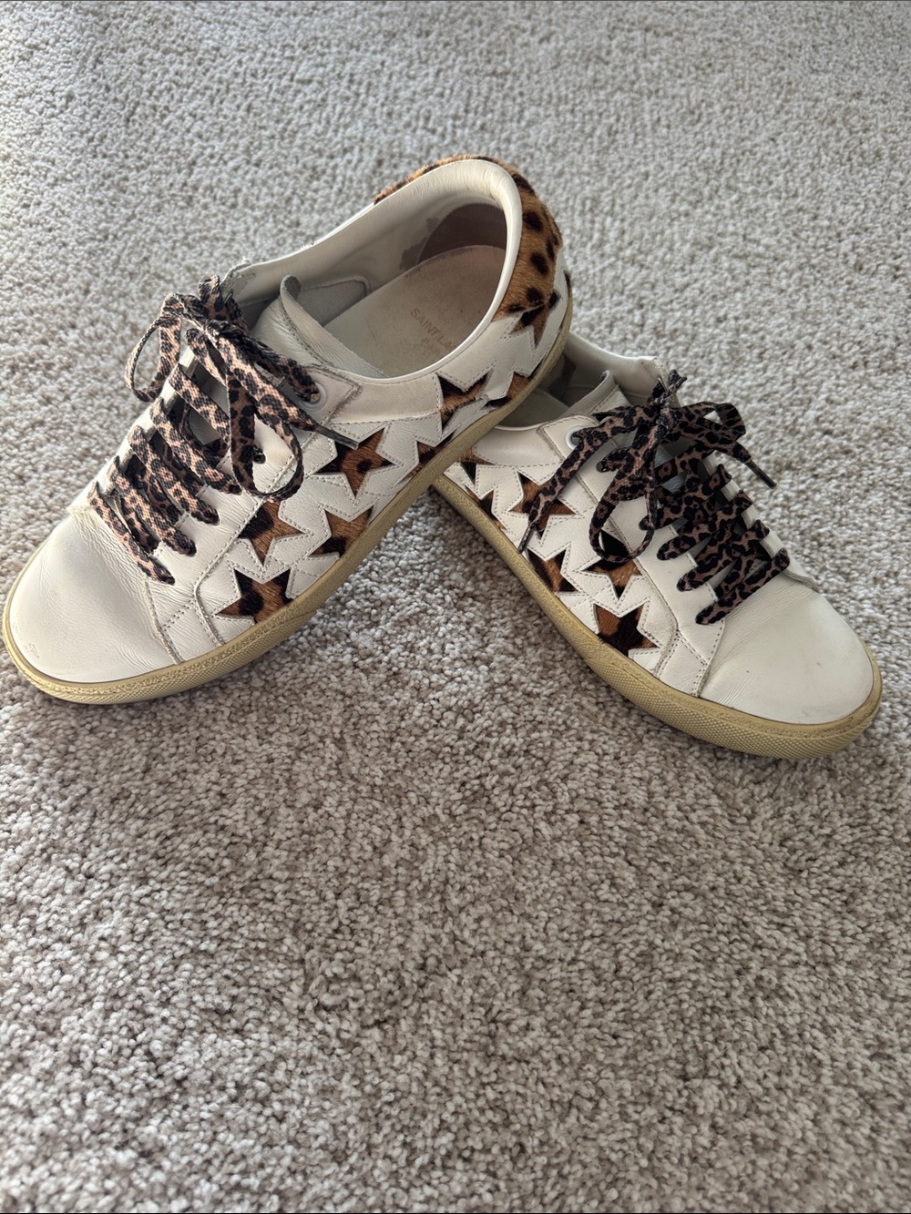 Saint Laurent Women Court Classic Star Leather Sneakers